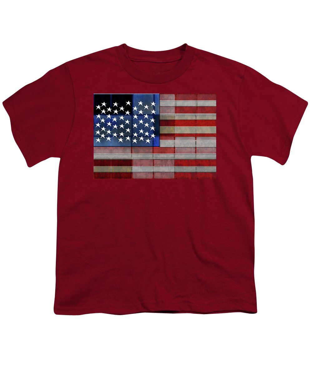 American Flag Quilt #1 - Youth T-Shirt