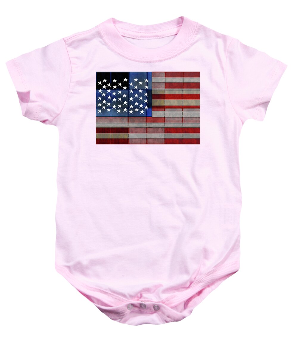 American Flag Quilt #1 - Baby Onesie