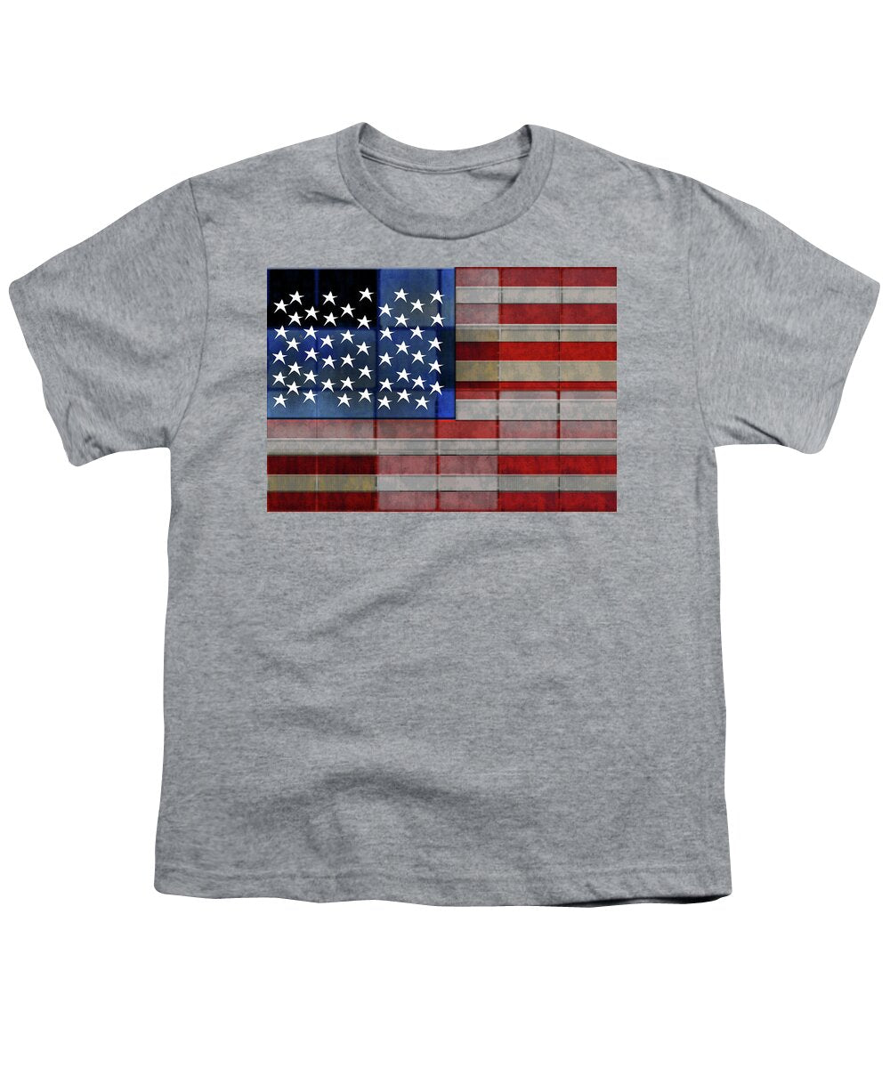 American Flag Quilt #1 - Youth T-Shirt