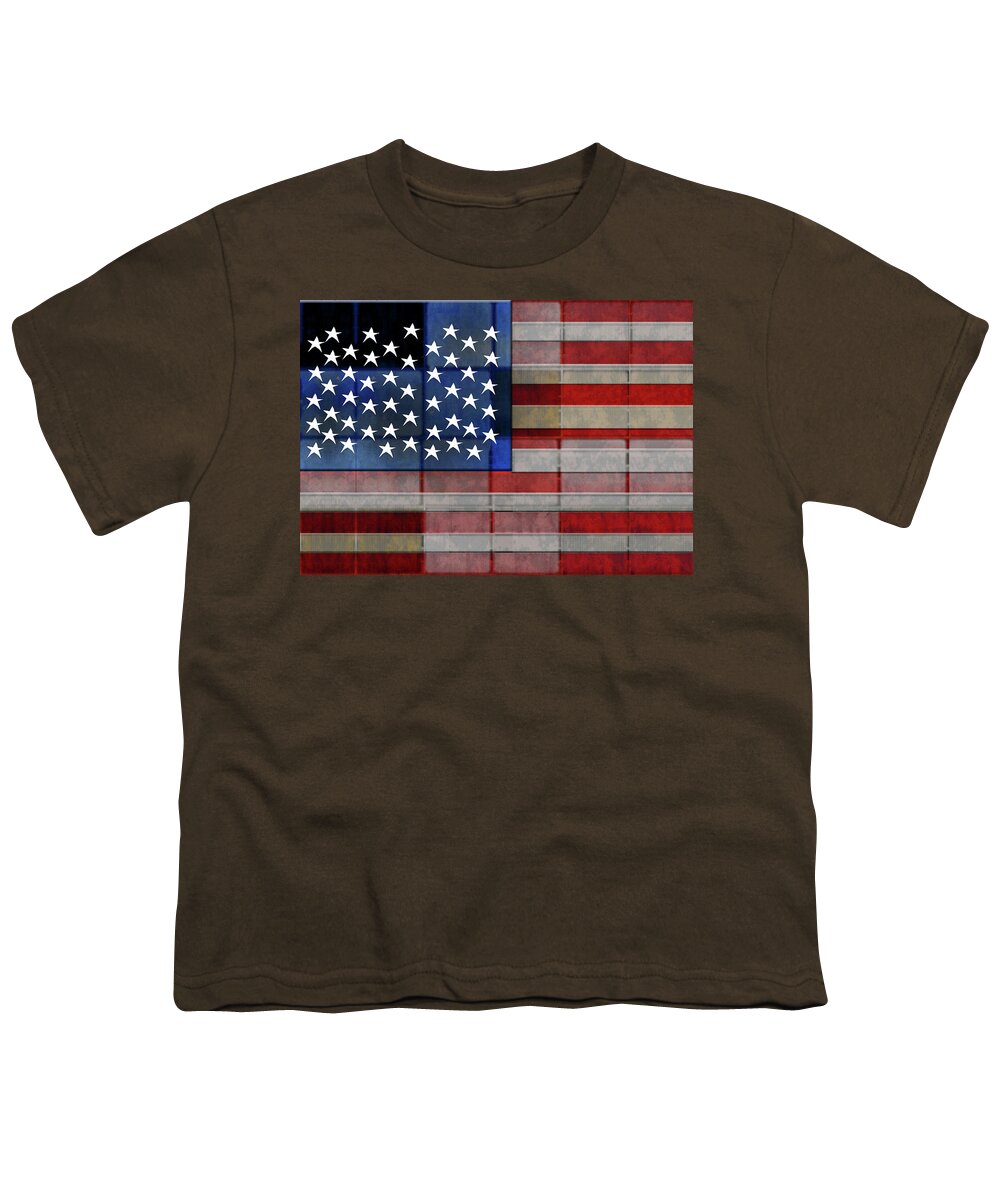 American Flag Quilt #1 - Youth T-Shirt