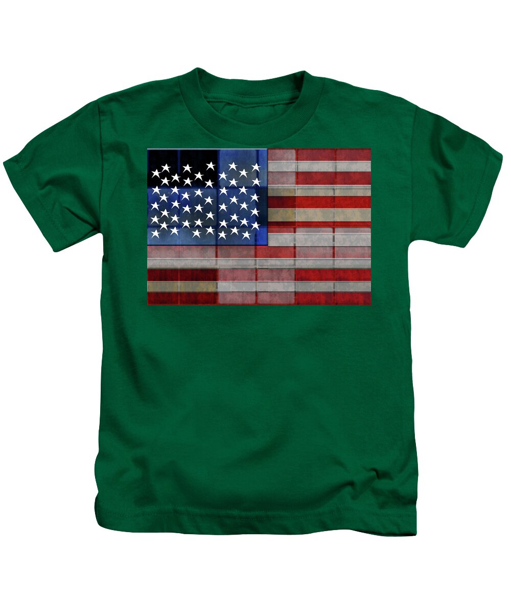 American Flag Quilt #1 - Kids T-Shirt