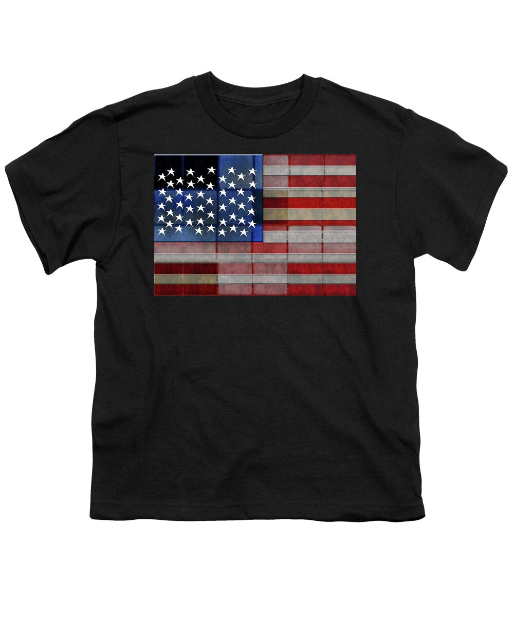 American Flag Quilt #1 - Youth T-Shirt