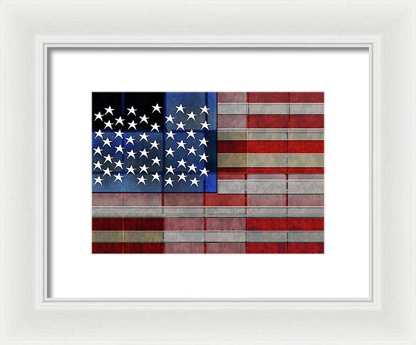 American Flag Quilt 1 - Framed Print