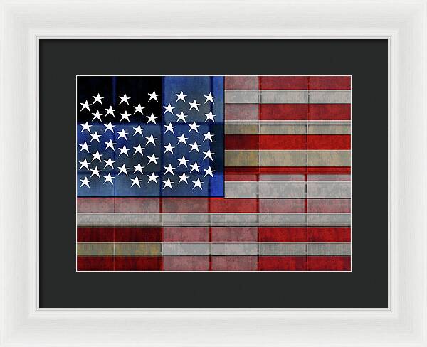 American Flag Quilt 1 - Framed Print