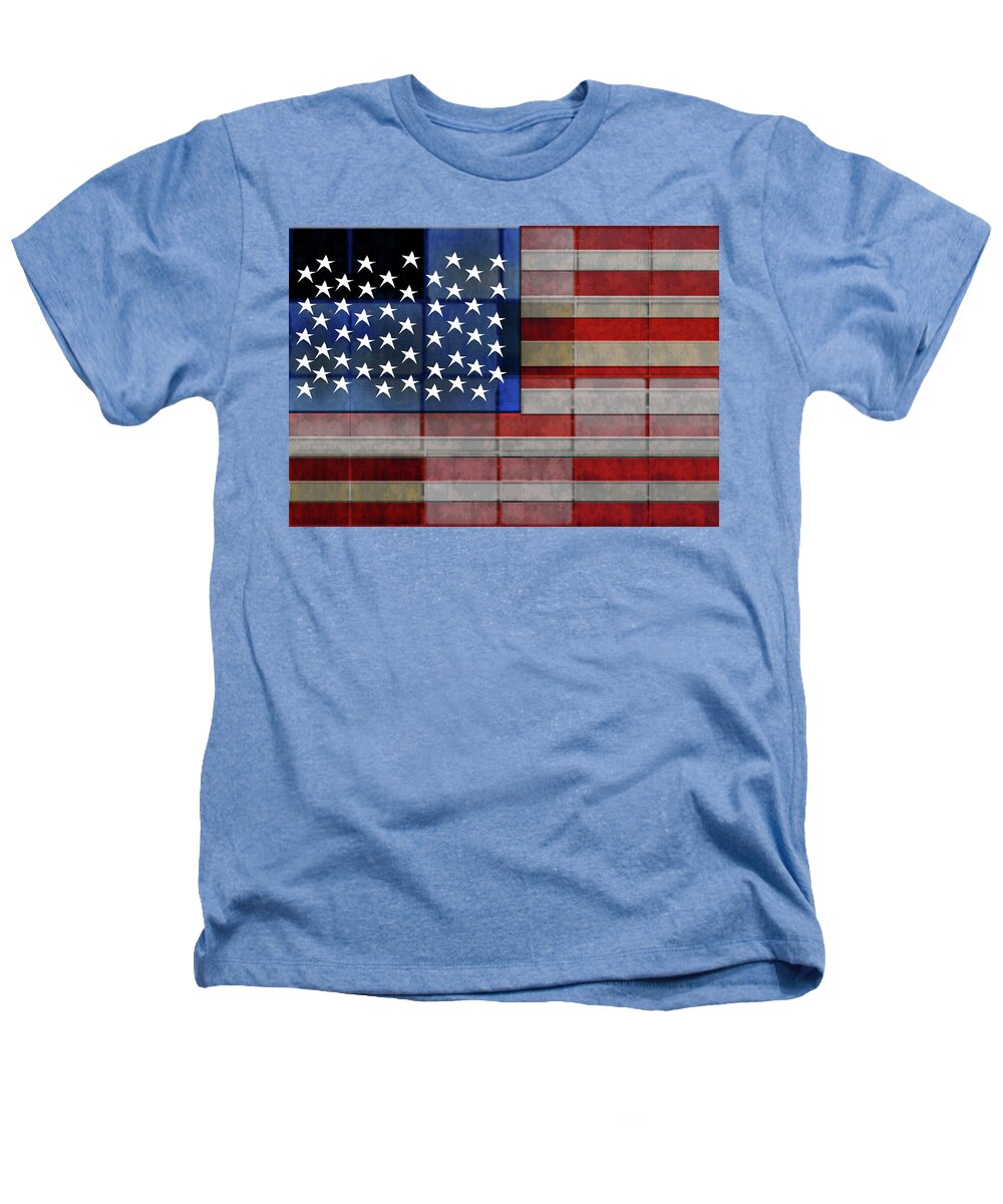 American Flag Quilt #1 - Heathers T-Shirt