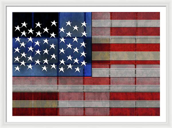 American Flag Quilt 1 - Framed Print