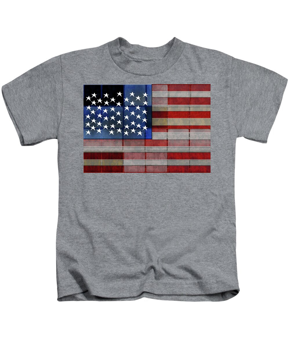 American Flag Quilt #1 - Kids T-Shirt