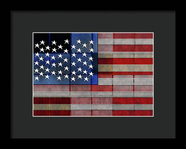 American Flag Quilt 1 - Framed Print