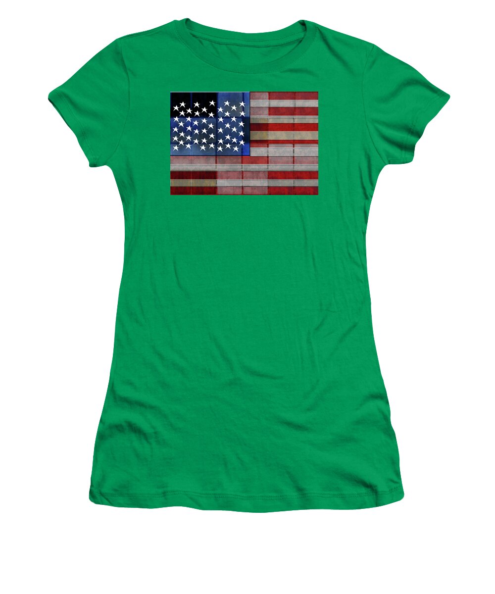 American Flag Quilt #1 - Women's T-Shirt