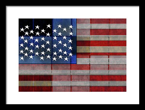 American Flag Quilt 1 - Framed Print