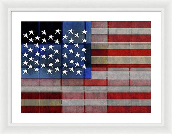 American Flag Quilt 1 - Framed Print