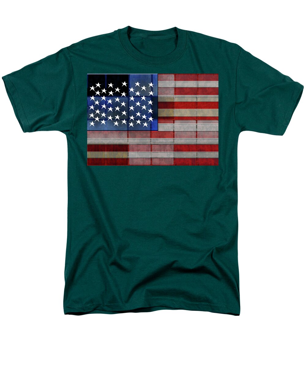 American Flag Quilt #1 - Men's T-Shirt  (Regular Fit)