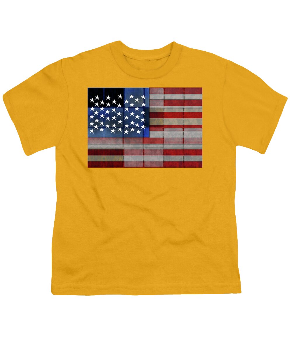 American Flag Quilt #1 - Youth T-Shirt