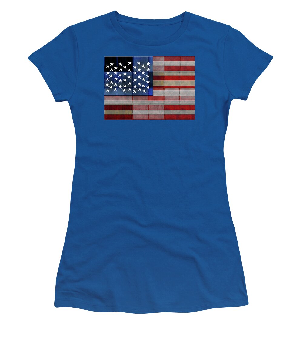 American Flag Quilt #1 - Women's T-Shirt