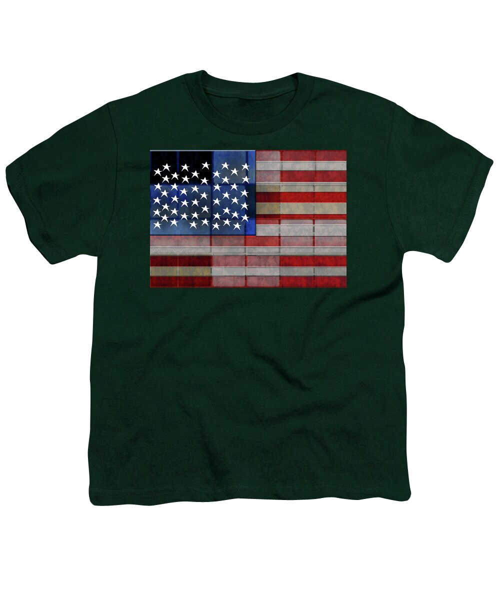 American Flag Quilt #1 - Youth T-Shirt