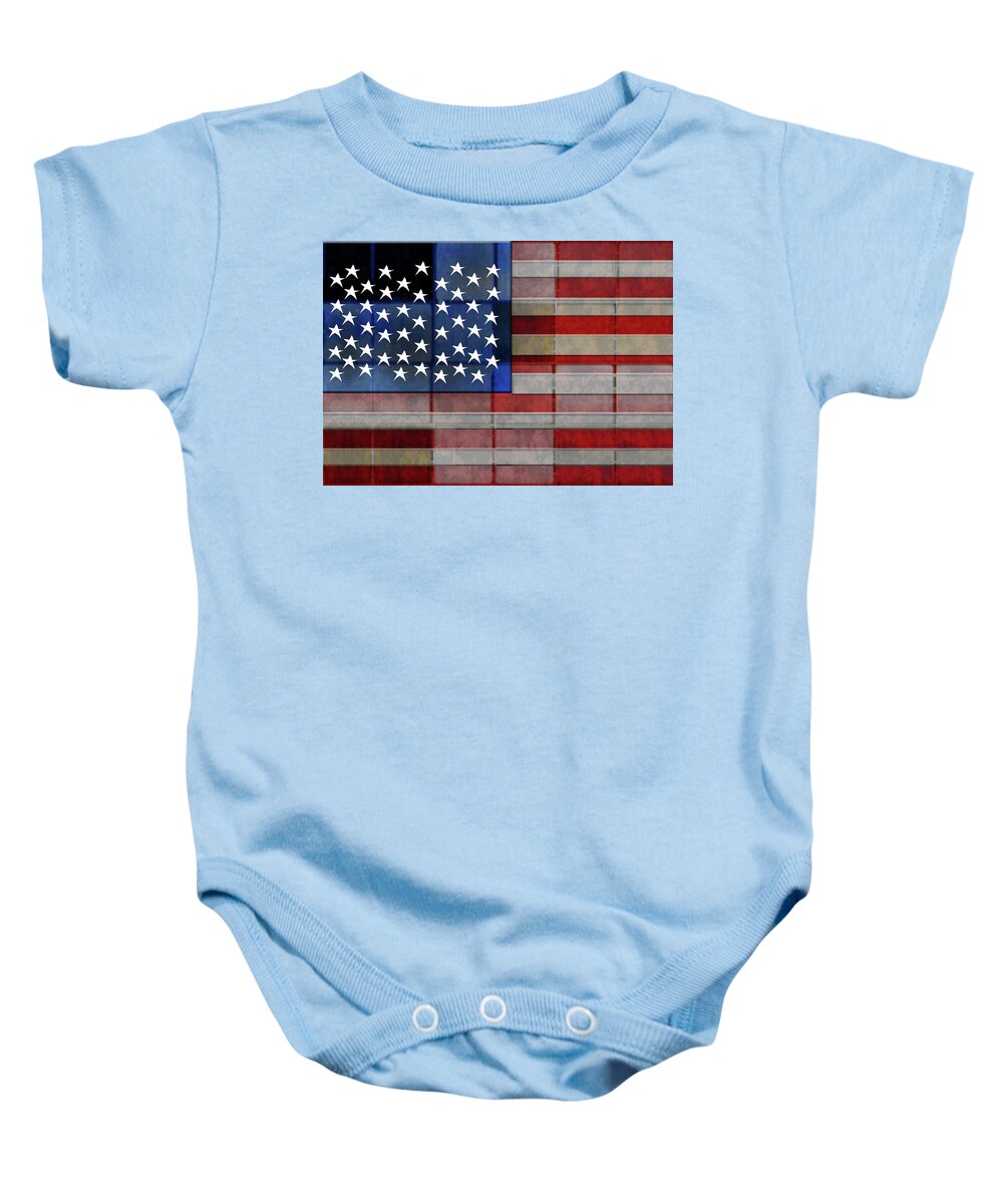 American Flag Quilt #1 - Baby Onesie