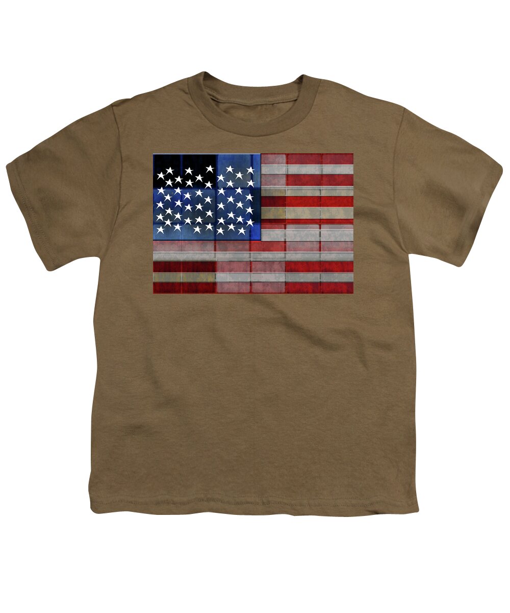 American Flag Quilt #1 - Youth T-Shirt