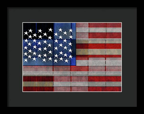 American Flag Quilt 1 - Framed Print