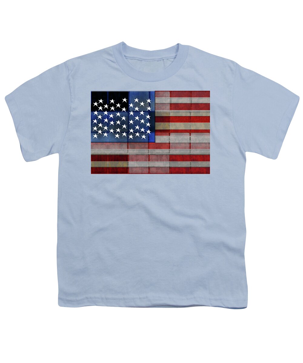 American Flag Quilt #1 - Youth T-Shirt