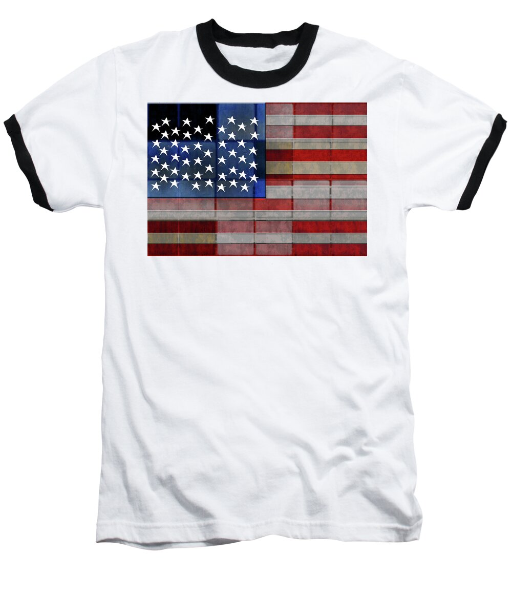 American Flag Quilt #1 - Baseball T-Shirt