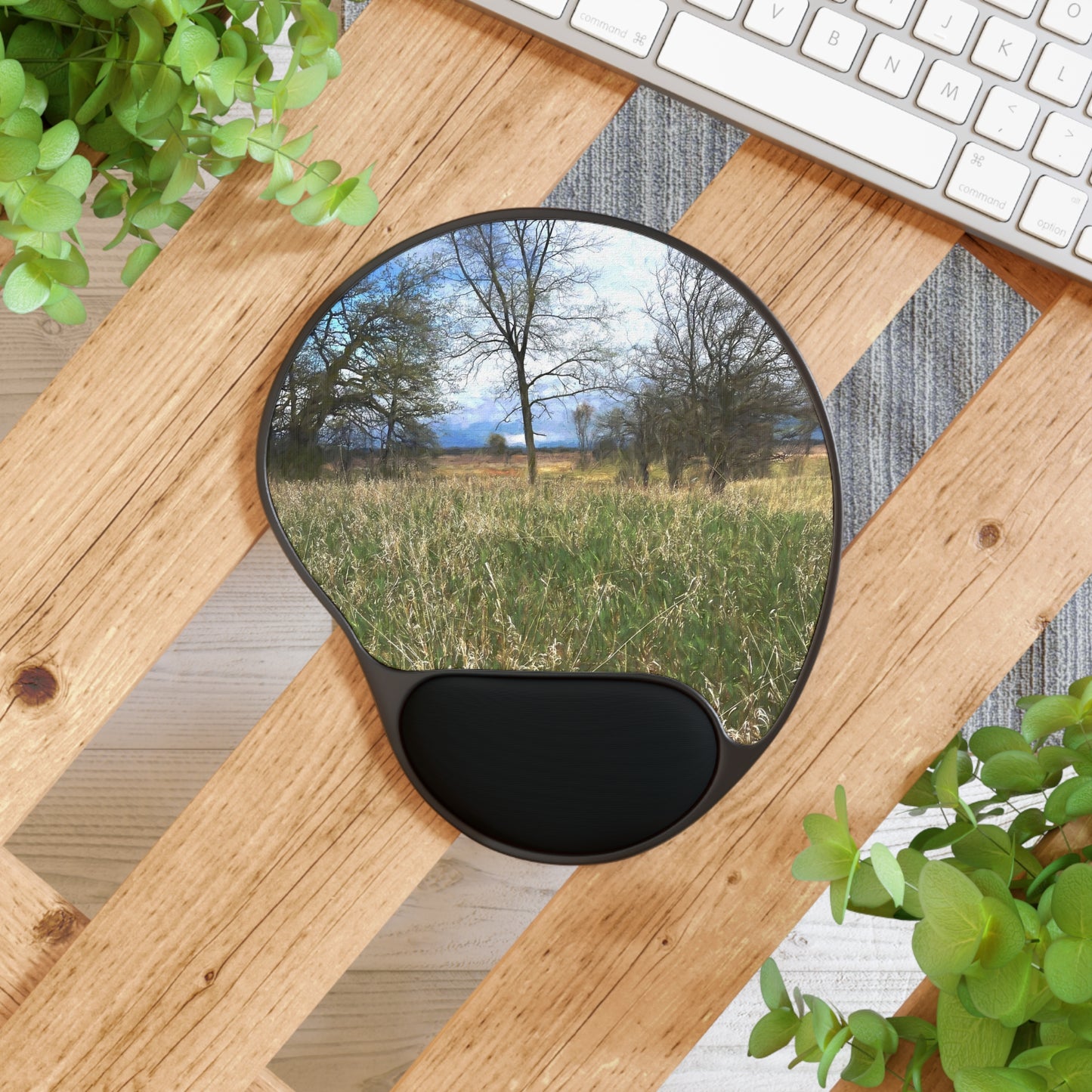 Spring prairie Grass Landscape Mouse Pad With Wrist Rest