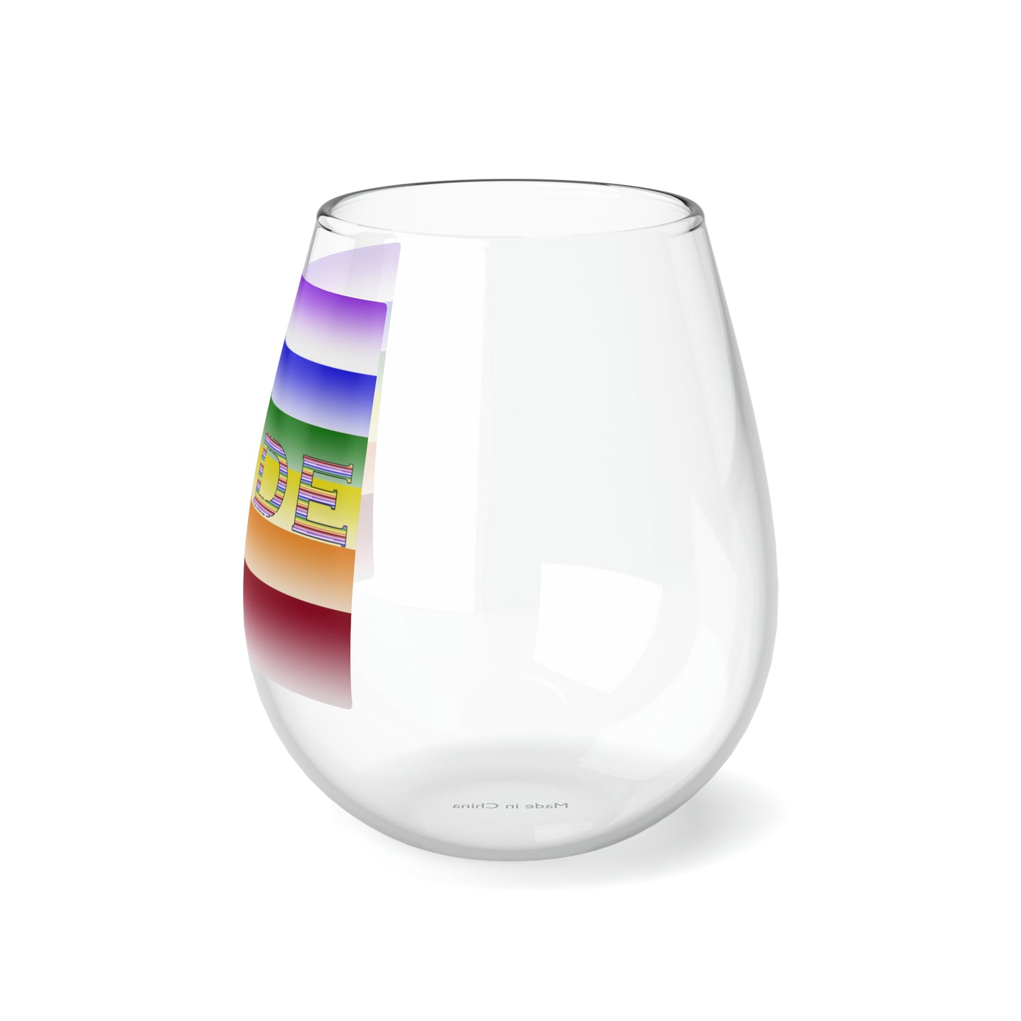 Pride Rainbow Stemless Wine Glass, 11.75oz