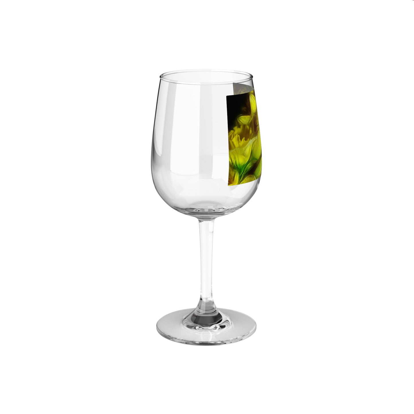 Yellow Daffodils Wine Glass, 12oz