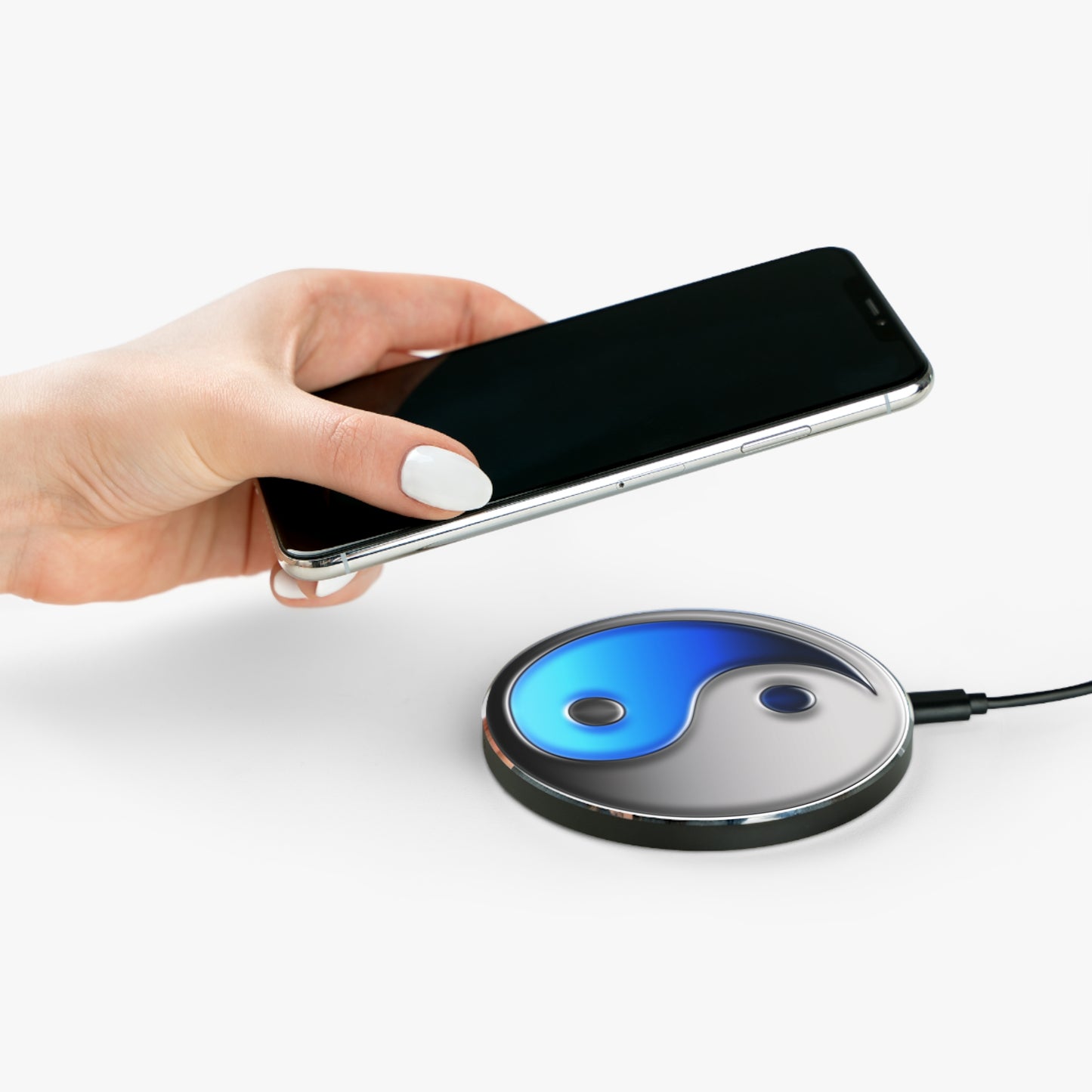 Blue and Silver Yin Yang Wireless Charger