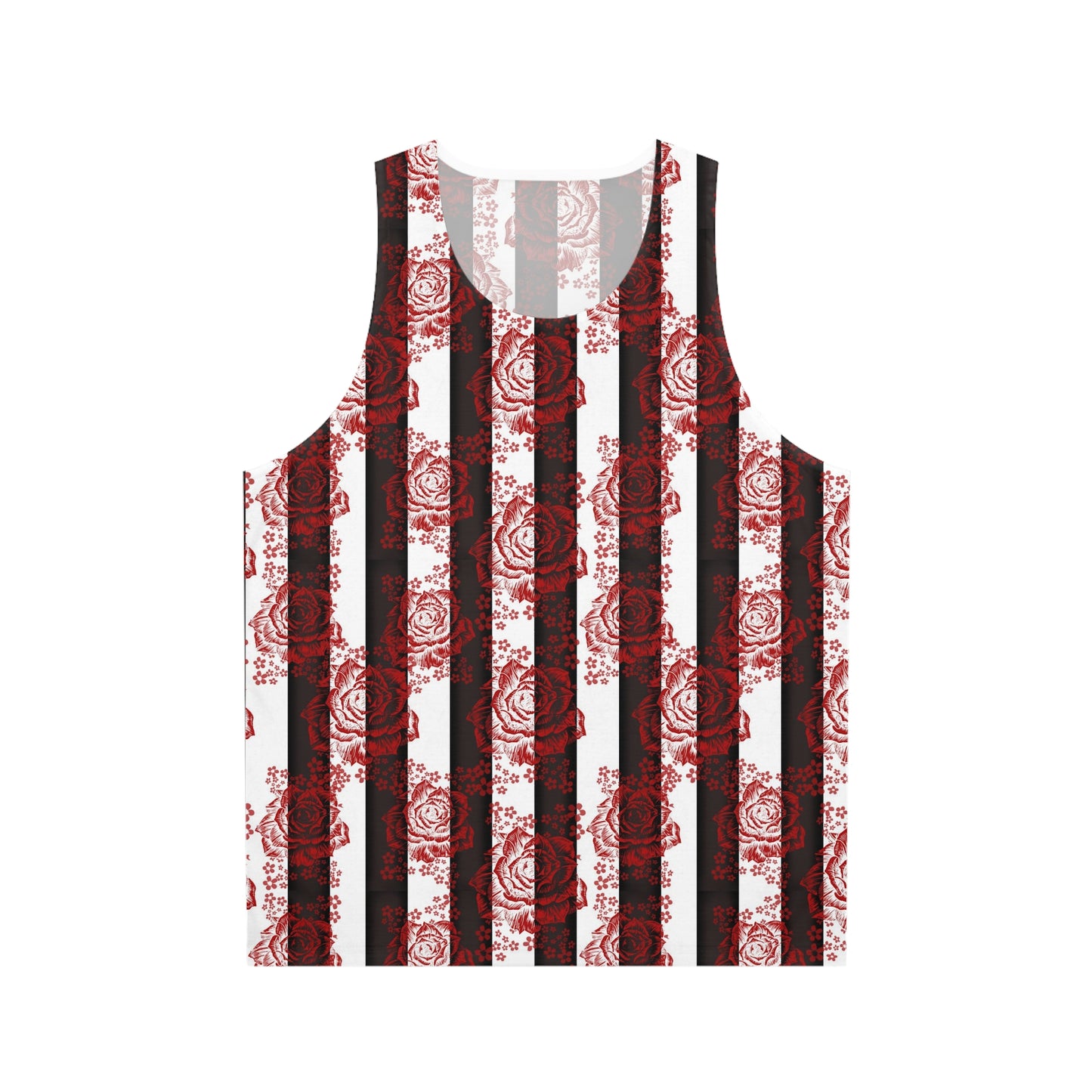 Stripes and Roses Unisex Tank Top (AOP)
