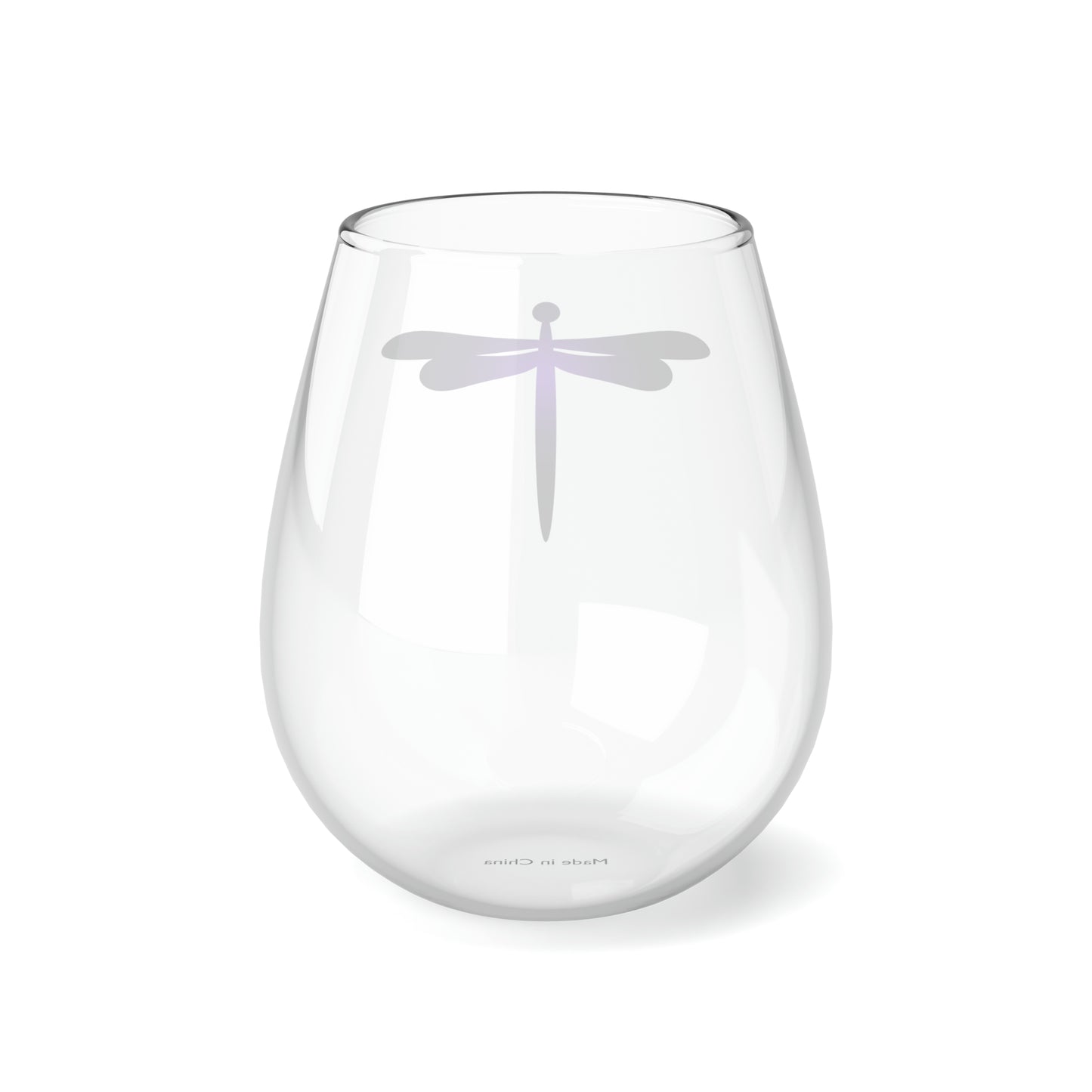 Purple Dragonfly Stemless Wine Glass, 11.75oz