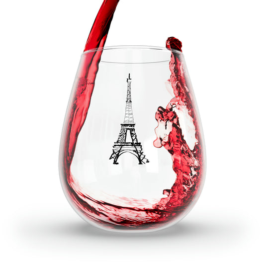 Eiffel Tower Stemless Wine Glass, 11.75oz