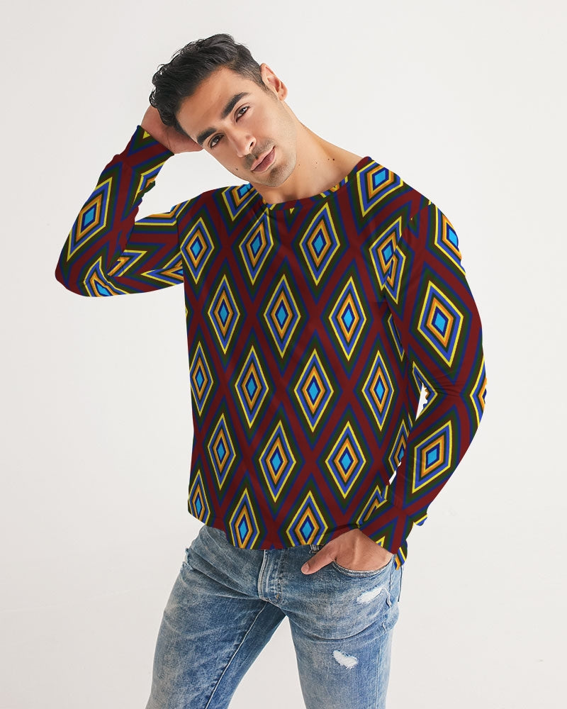 Colorful Diamonds Men's All-Over Print Long Sleeve Tee