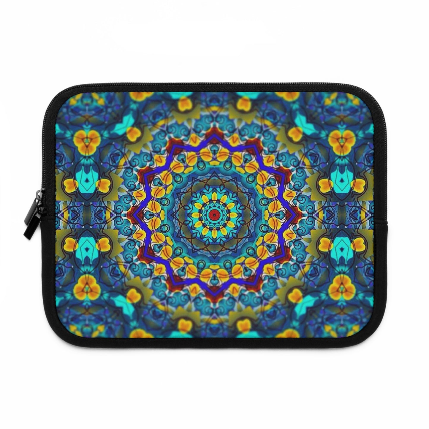 Blue Green Kaleidoscope Laptop Sleeve