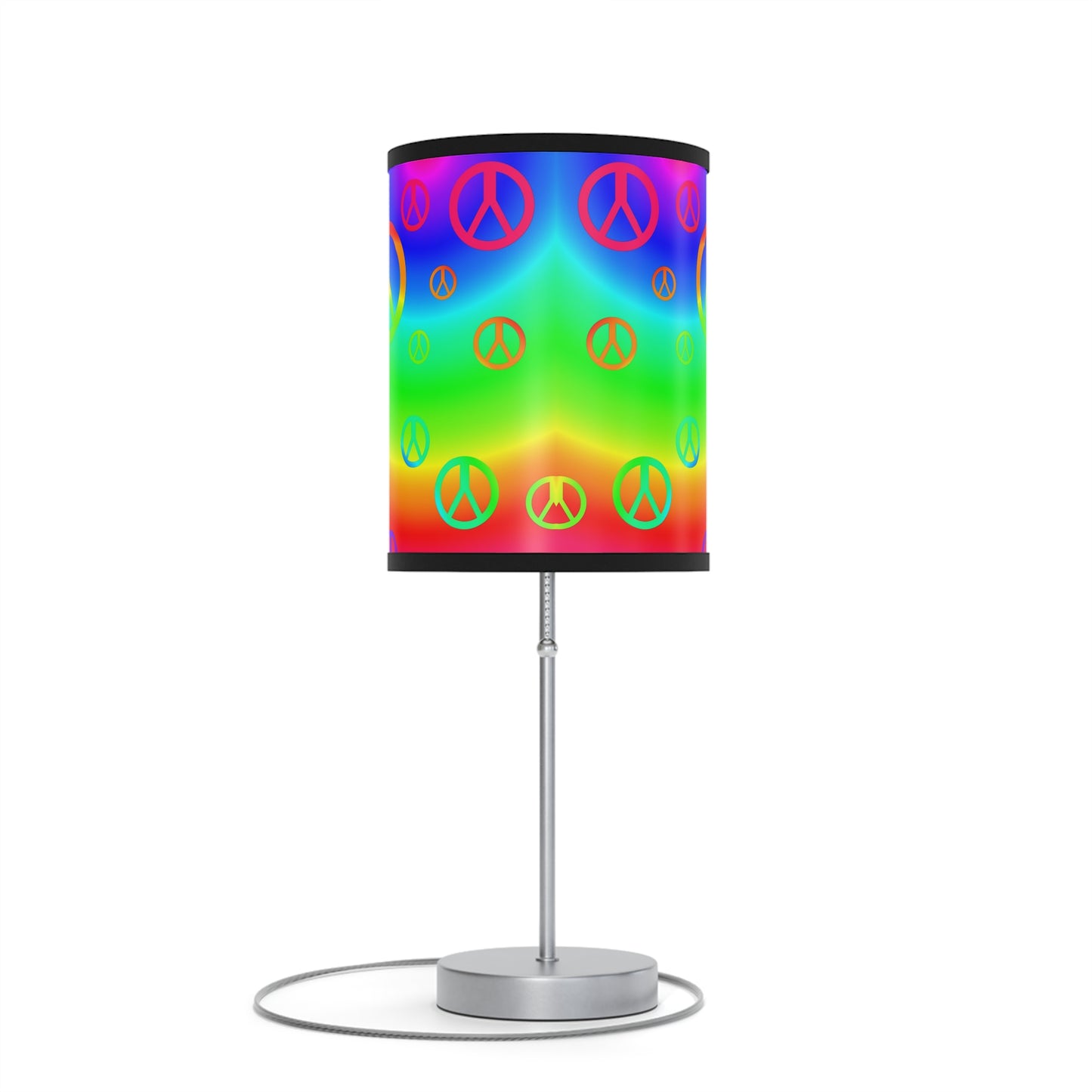 Rainbow Peace Sign Lamp on a Stand, US|CA plug