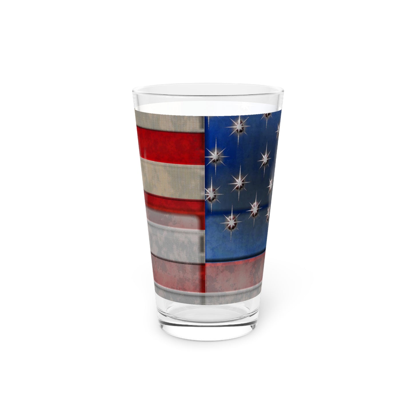 American Flag Quilt Pint Glass, 16oz