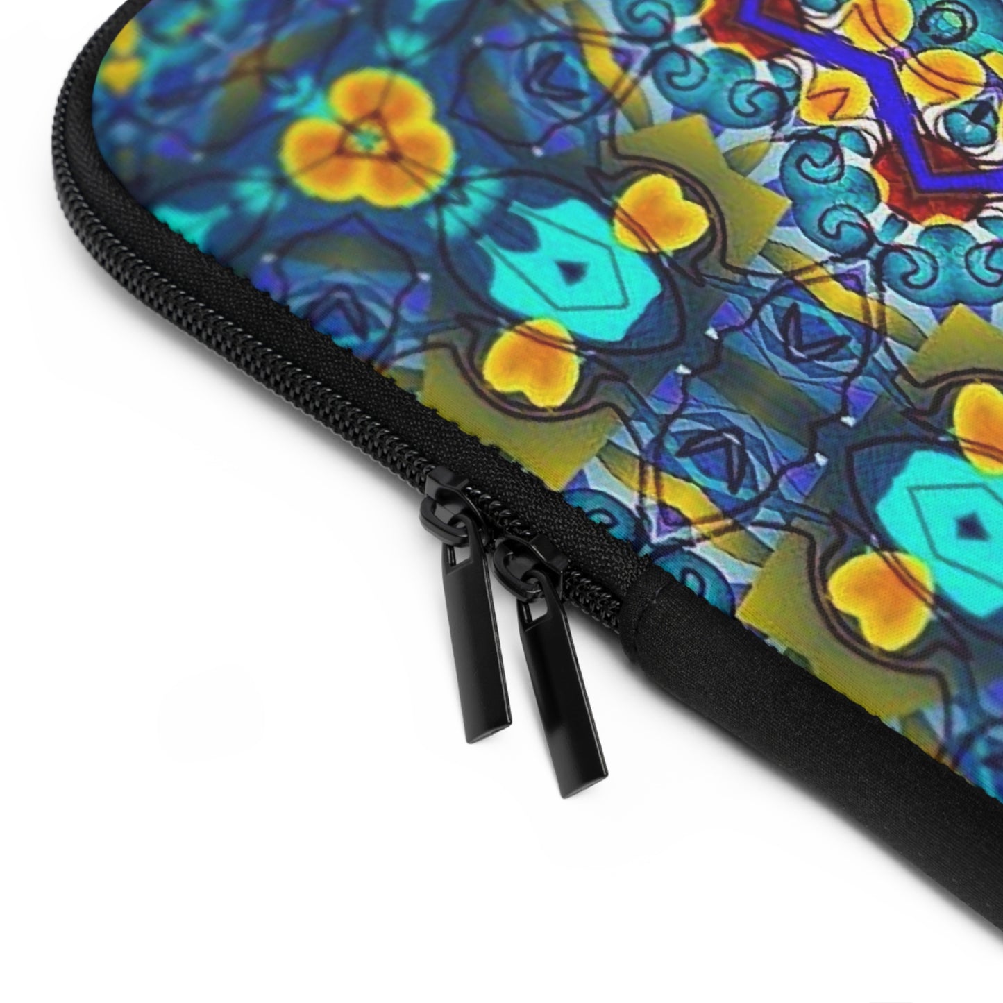 Blue Green Kaleidoscope Laptop Sleeve