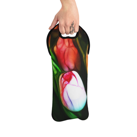 Abstract Pink Tulips Wine Tote Bag