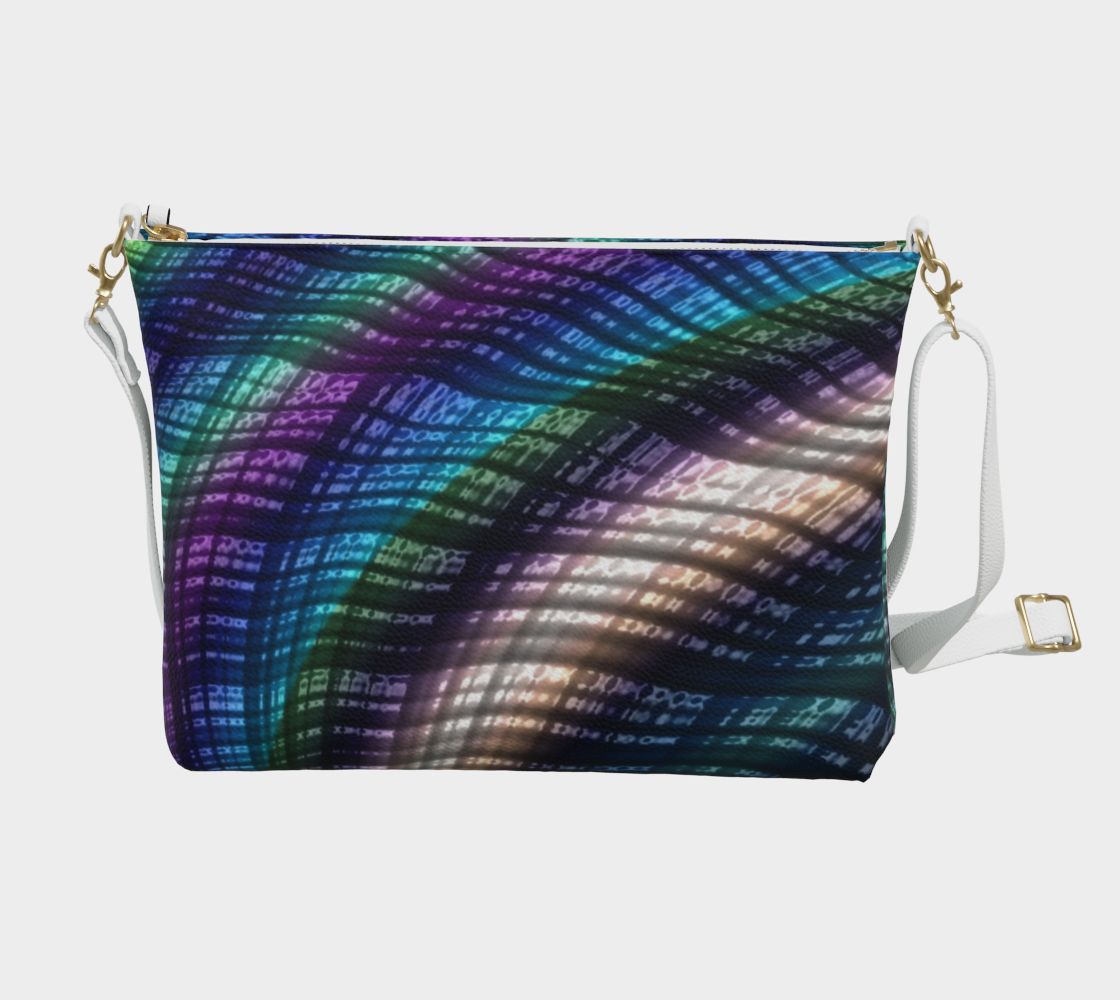 Candy Plaid Fractal Vegan Crossbody Purse