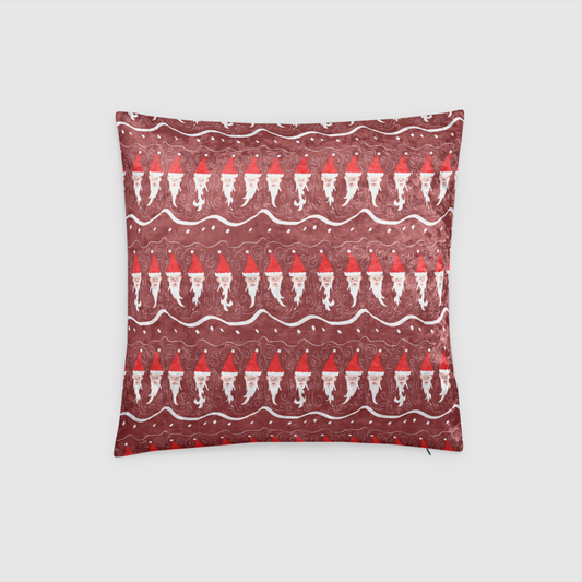 Bearded Santa Pattern Crushed Velvet Throw Pillow