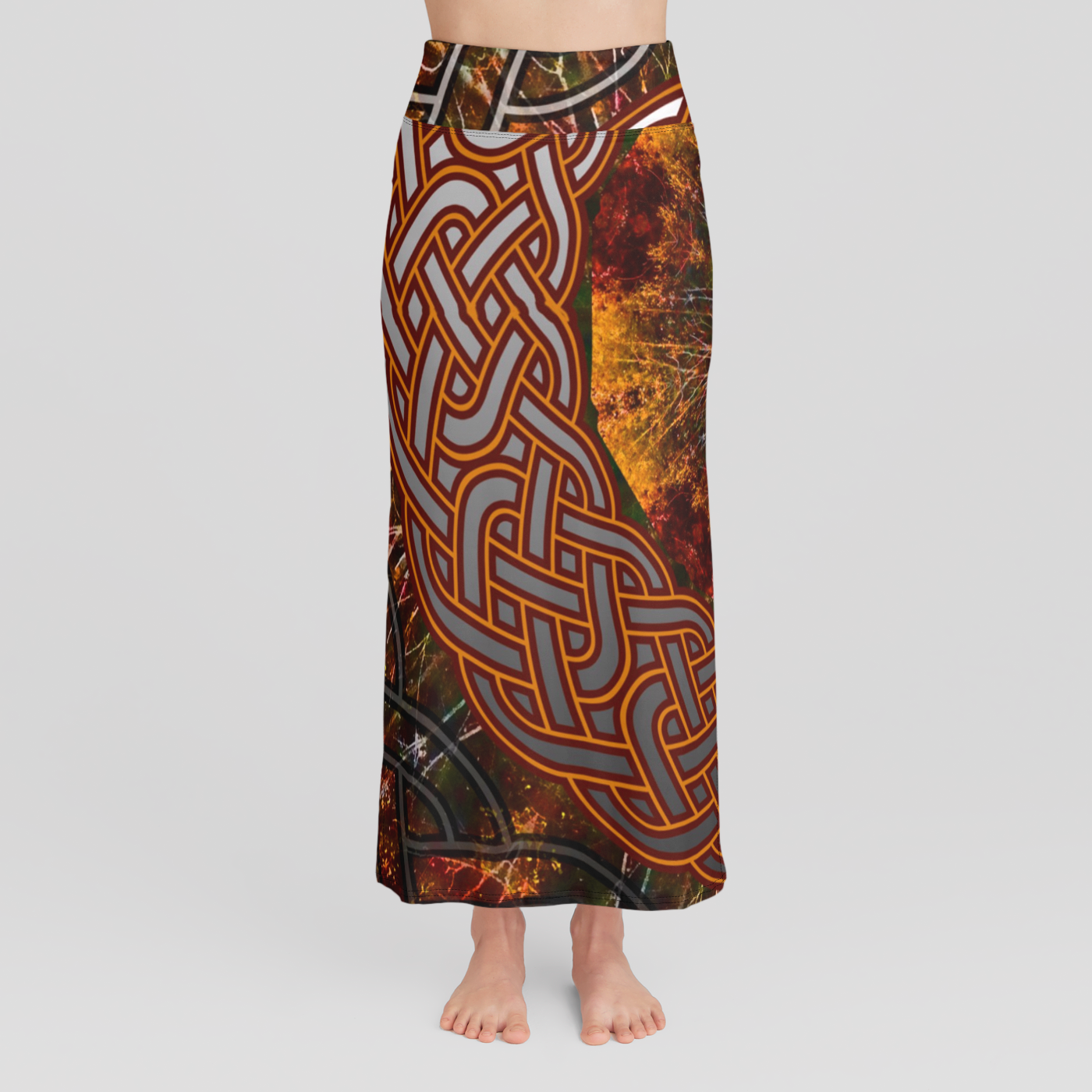 Fall Celtic Knot High Waist Skirt