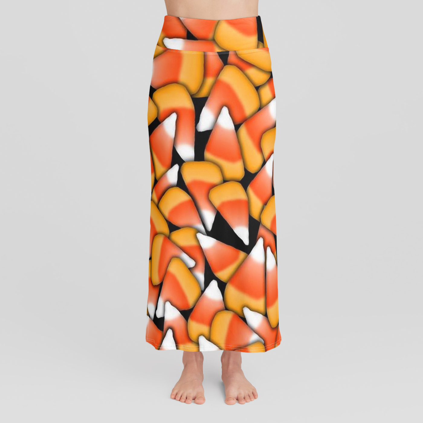 Candy Corn Pattern High Waist Skirt