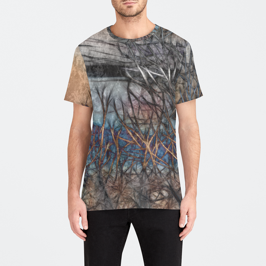 Abstract Sunset Tree Mens Velvet Tee