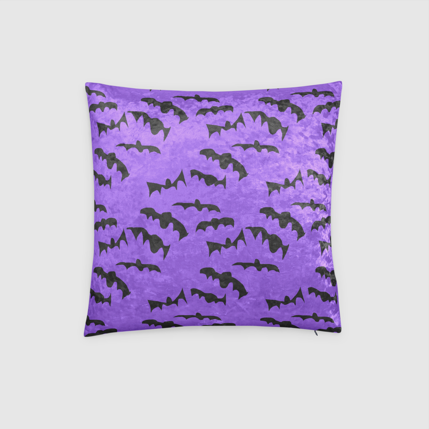 Bats Pattern Crushed Velvet Throw Pillow