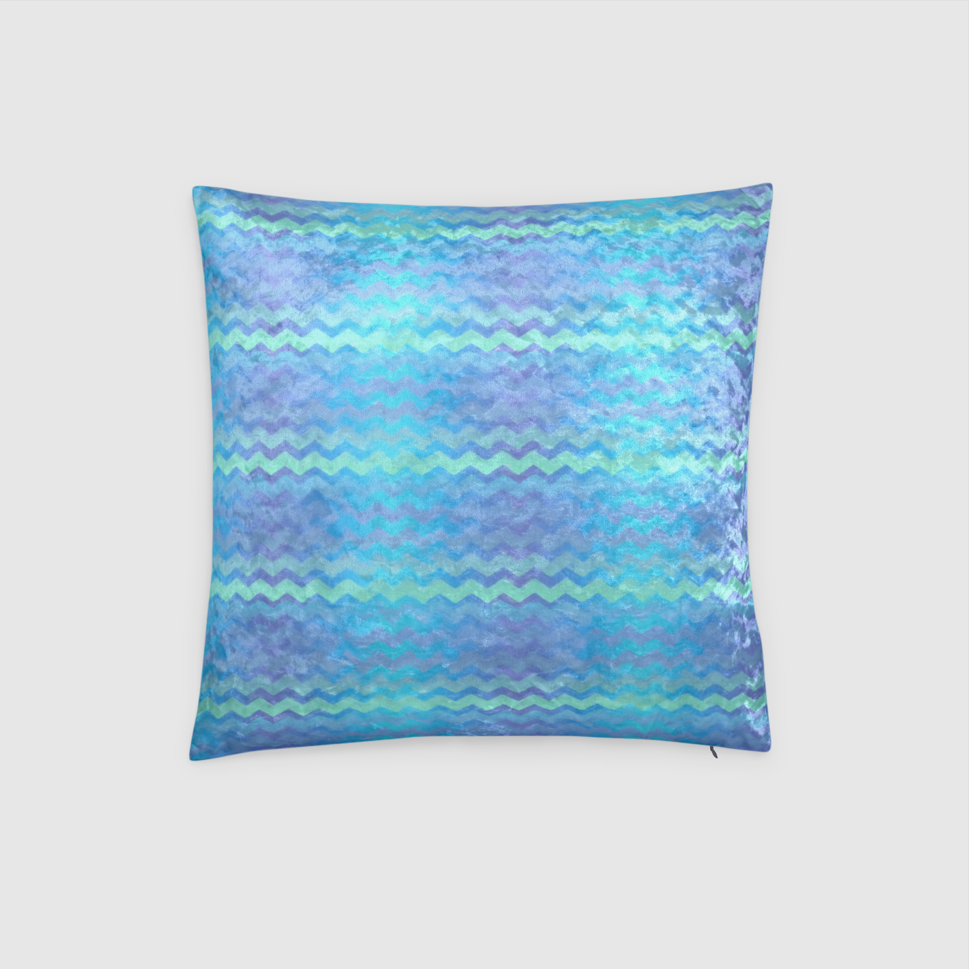 Mermaid Stripes Crushed Velvet Throw Pillow