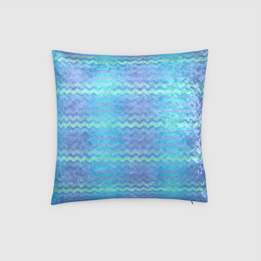 Mermaid Stripes Crushed Velvet Throw Pillow