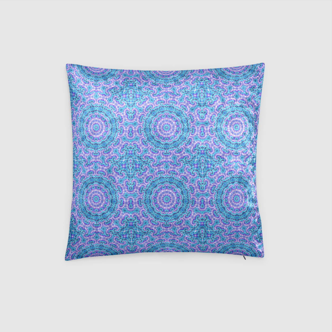 Blue and Purple Tie Dye  Crushed Velvet Throw Pillow