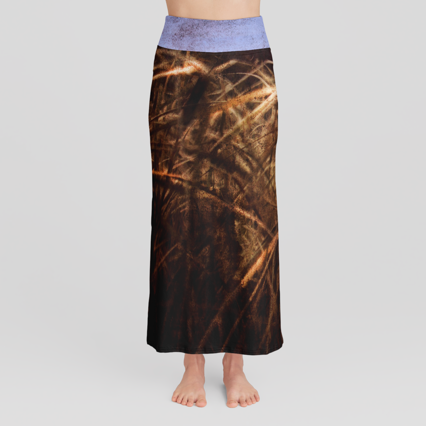 Cattails In The Wind High Waist Skirt