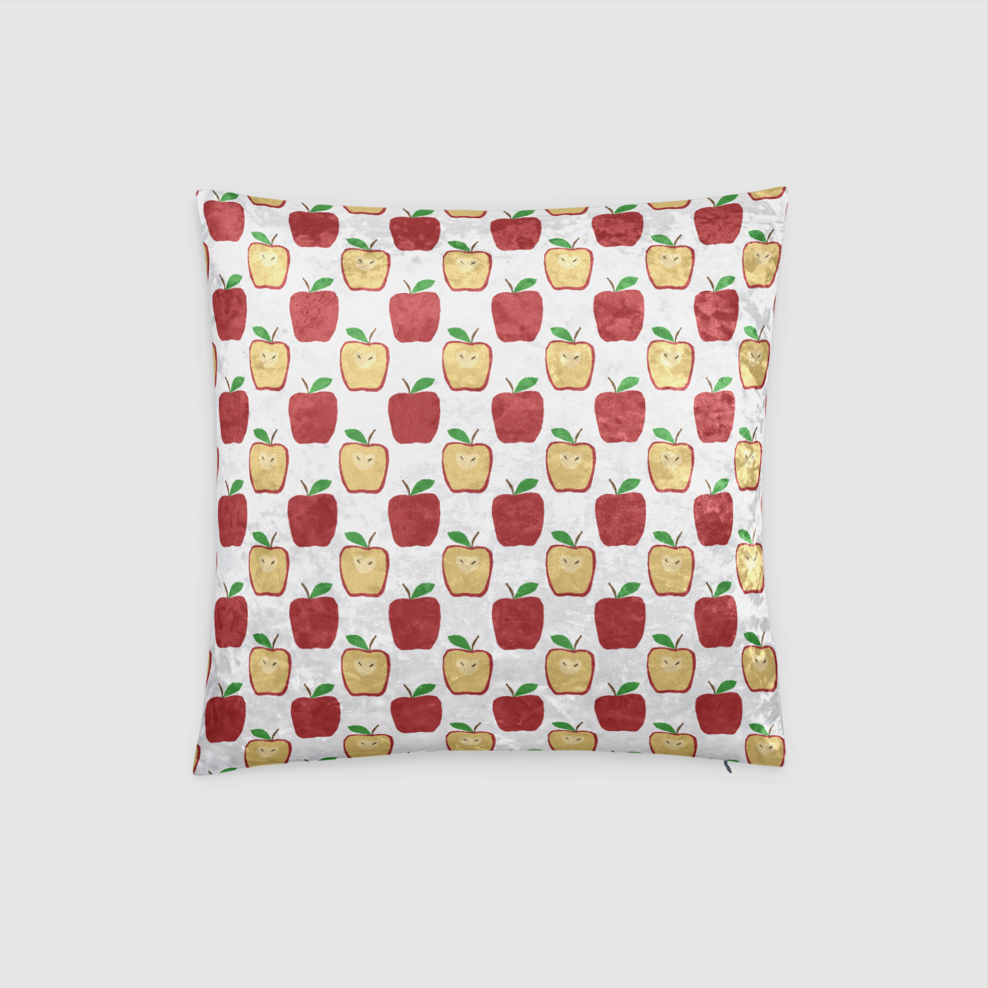 Apple Polkadots Crushed Velvet Throw Pillow