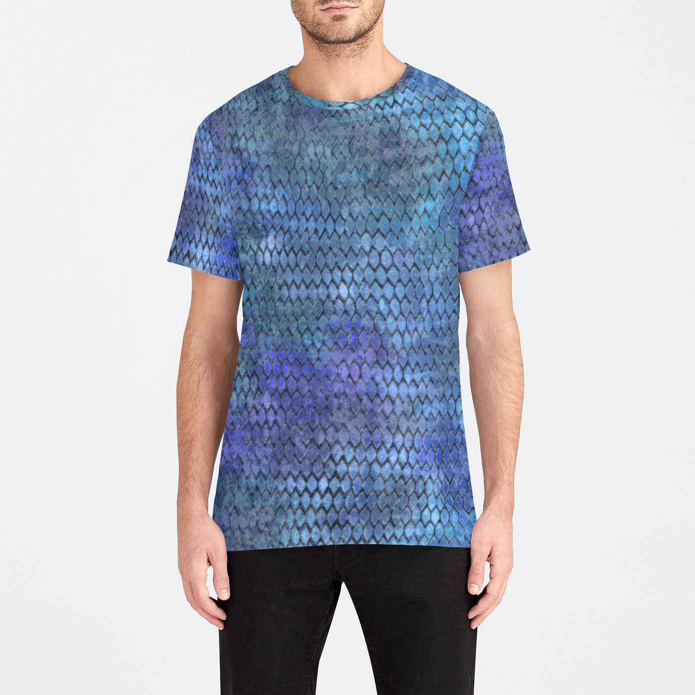 Blue Dragon Scales Mens Velvet Tee