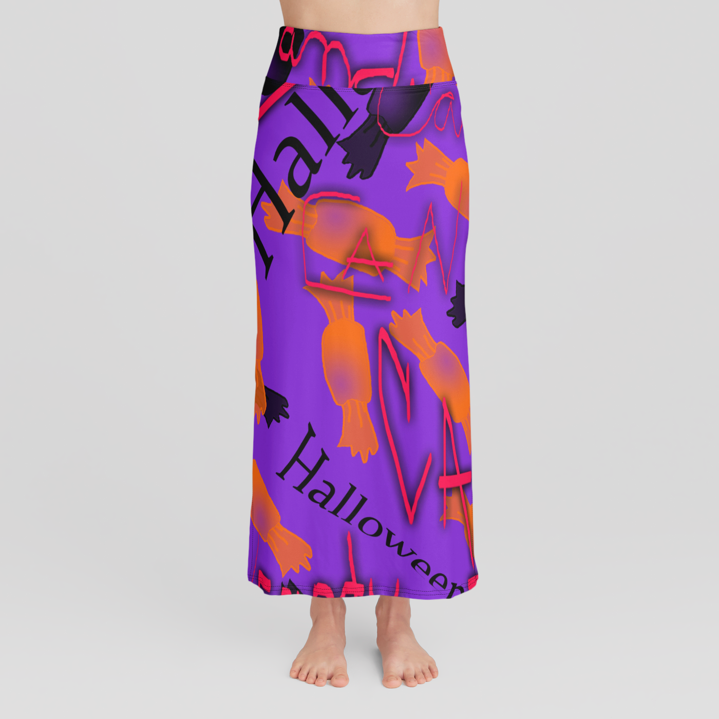 Halloween Candy High Waist Skirt